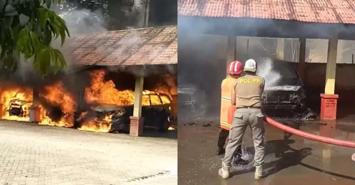 Kebakaran Area Parkir Kantor Bupati Bulukumba, 4 Mobil Dinas Terbakar